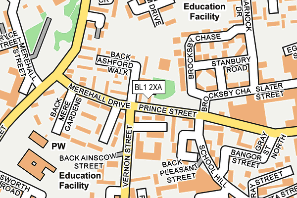 BL1 2XA map - OS OpenMap – Local (Ordnance Survey)