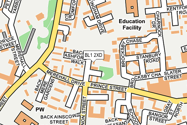 BL1 2XD map - OS OpenMap – Local (Ordnance Survey)