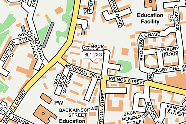 BL1 2XG map - OS OpenMap – Local (Ordnance Survey)