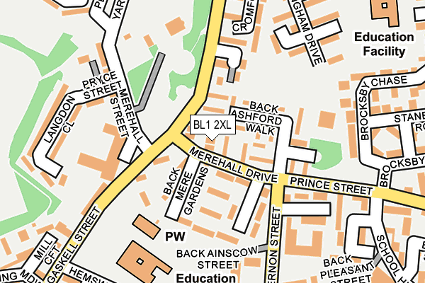 BL1 2XL map - OS OpenMap – Local (Ordnance Survey)