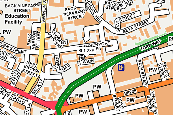 BL1 2XS map - OS OpenMap – Local (Ordnance Survey)