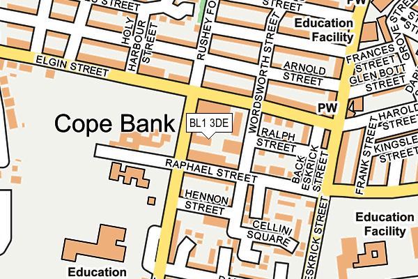 BL1 3DE map - OS OpenMap – Local (Ordnance Survey)