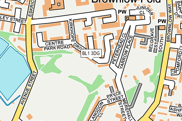 BL1 3DG map - OS OpenMap – Local (Ordnance Survey)