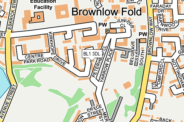 BL1 3DL map - OS OpenMap – Local (Ordnance Survey)