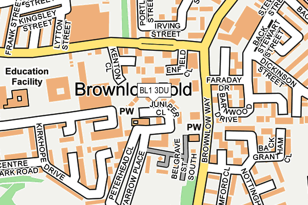 BL1 3DU map - OS OpenMap – Local (Ordnance Survey)