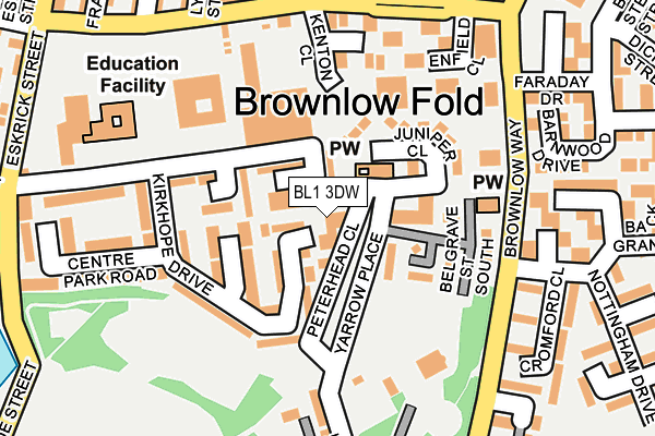 BL1 3DW map - OS OpenMap – Local (Ordnance Survey)