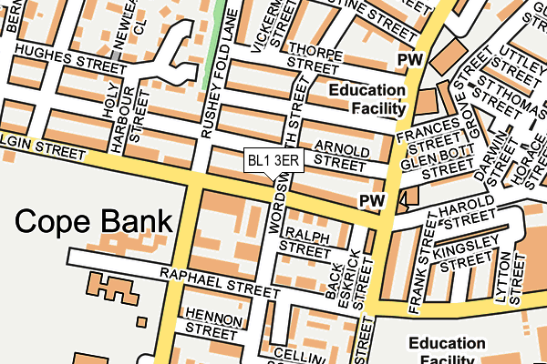 BL1 3ER map - OS OpenMap – Local (Ordnance Survey)