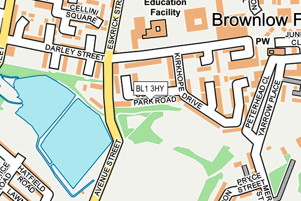 BL1 3HY map - OS OpenMap – Local (Ordnance Survey)