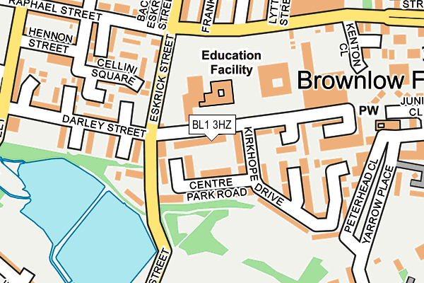 BL1 3HZ map - OS OpenMap – Local (Ordnance Survey)