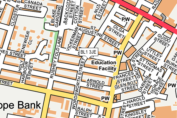 BL1 3JE map - OS OpenMap – Local (Ordnance Survey)