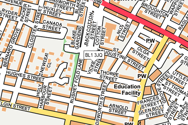 BL1 3JQ map - OS OpenMap – Local (Ordnance Survey)