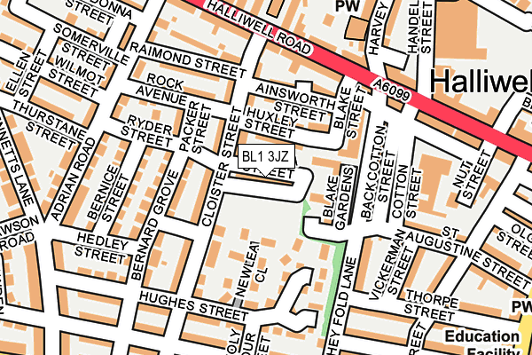 BL1 3JZ map - OS OpenMap – Local (Ordnance Survey)