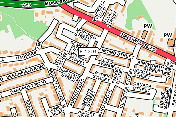 BL1 3LG map - OS OpenMap – Local (Ordnance Survey)