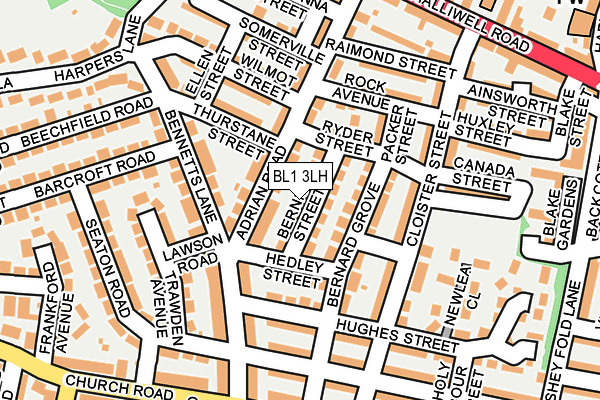 BL1 3LH map - OS OpenMap – Local (Ordnance Survey)