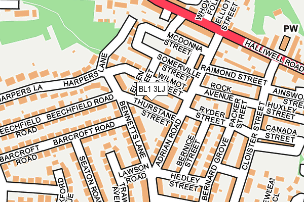 BL1 3LJ map - OS OpenMap – Local (Ordnance Survey)
