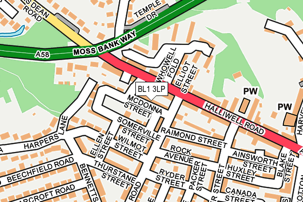 BL1 3LP map - OS OpenMap – Local (Ordnance Survey)