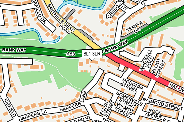BL1 3LR map - OS OpenMap – Local (Ordnance Survey)