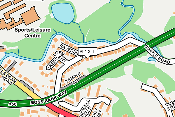 BL1 3LT map - OS OpenMap – Local (Ordnance Survey)