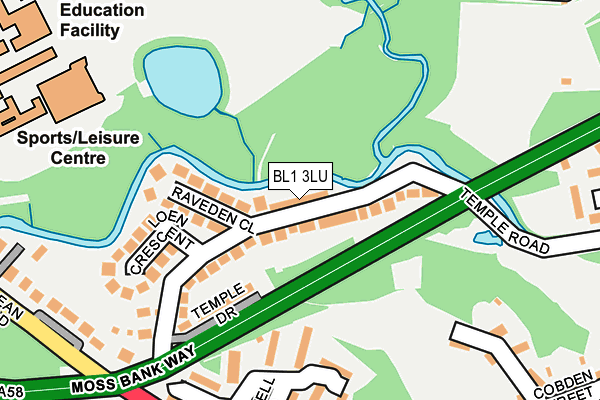 BL1 3LU map - OS OpenMap – Local (Ordnance Survey)