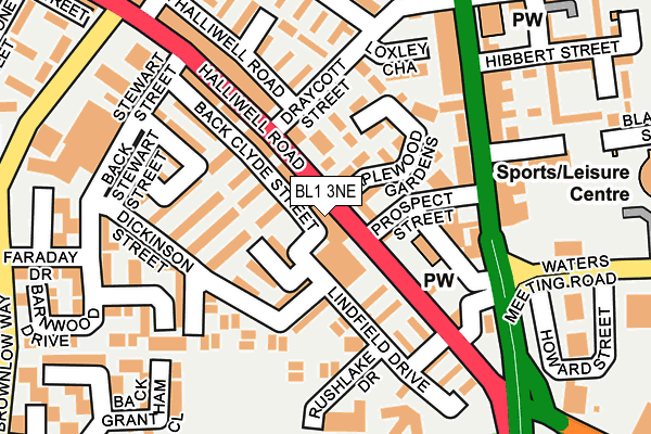 BL1 3NE map - OS OpenMap – Local (Ordnance Survey)