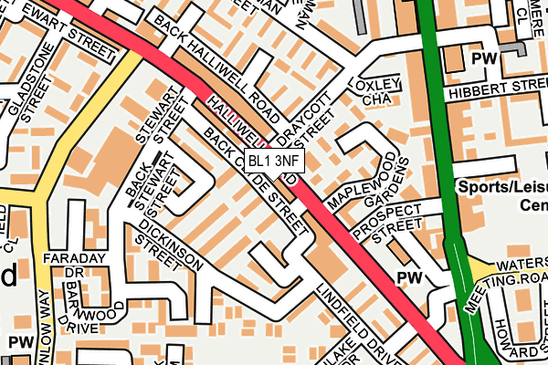 BL1 3NF map - OS OpenMap – Local (Ordnance Survey)