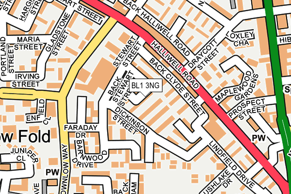 BL1 3NG map - OS OpenMap – Local (Ordnance Survey)