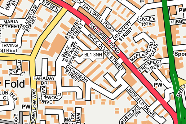 BL1 3NH map - OS OpenMap – Local (Ordnance Survey)