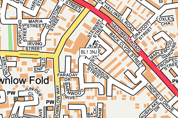 BL1 3NJ map - OS OpenMap – Local (Ordnance Survey)