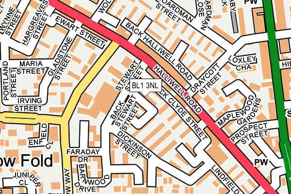 BL1 3NL map - OS OpenMap – Local (Ordnance Survey)