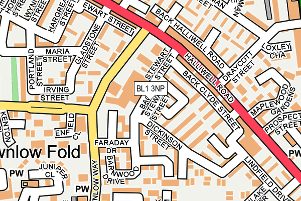 BL1 3NP map - OS OpenMap – Local (Ordnance Survey)