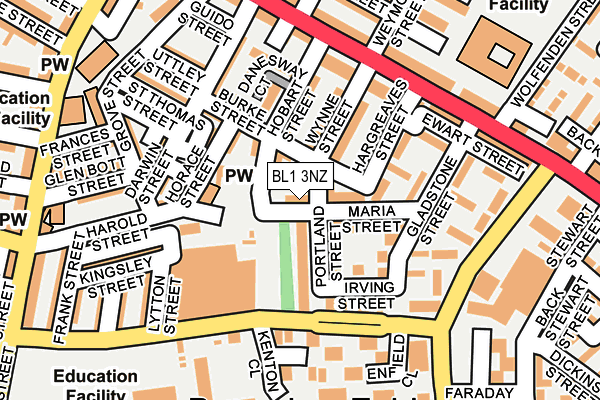 BL1 3NZ map - OS OpenMap – Local (Ordnance Survey)