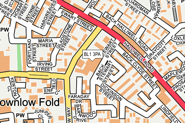 BL1 3PA map - OS OpenMap – Local (Ordnance Survey)