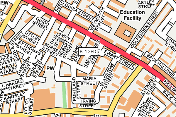 BL1 3PD map - OS OpenMap – Local (Ordnance Survey)