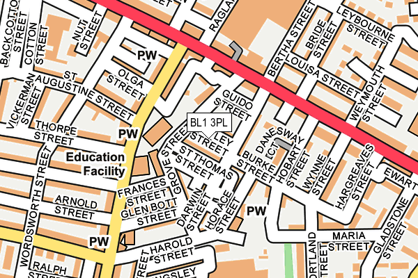 BL1 3PL map - OS OpenMap – Local (Ordnance Survey)