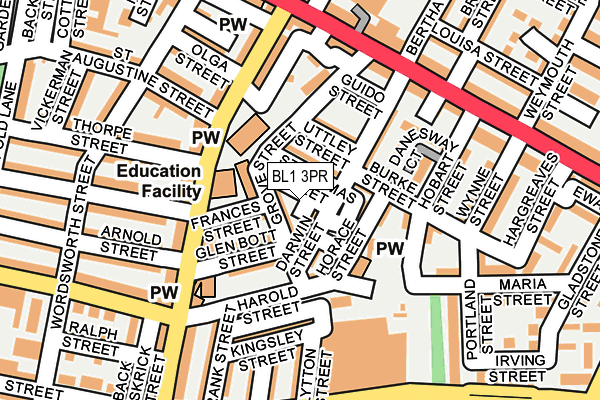 BL1 3PR map - OS OpenMap – Local (Ordnance Survey)