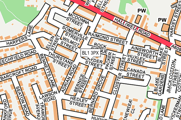 BL1 3PX map - OS OpenMap – Local (Ordnance Survey)