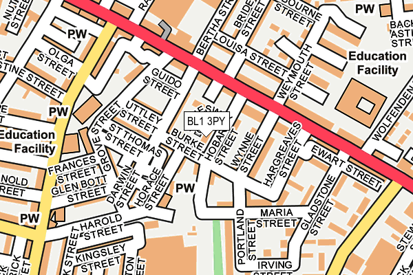 BL1 3PY map - OS OpenMap – Local (Ordnance Survey)