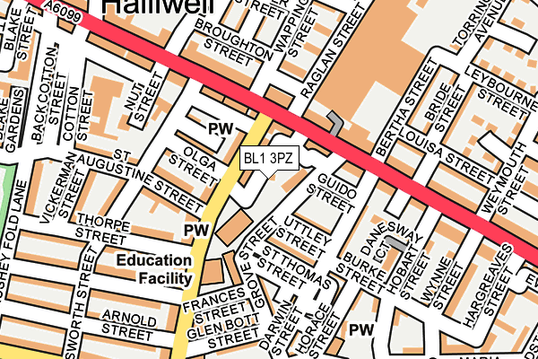 BL1 3PZ map - OS OpenMap – Local (Ordnance Survey)