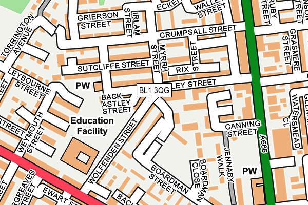 BL1 3QG map - OS OpenMap – Local (Ordnance Survey)