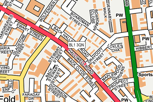 BL1 3QN map - OS OpenMap – Local (Ordnance Survey)