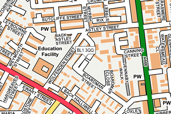 BL1 3QQ map - OS OpenMap – Local (Ordnance Survey)