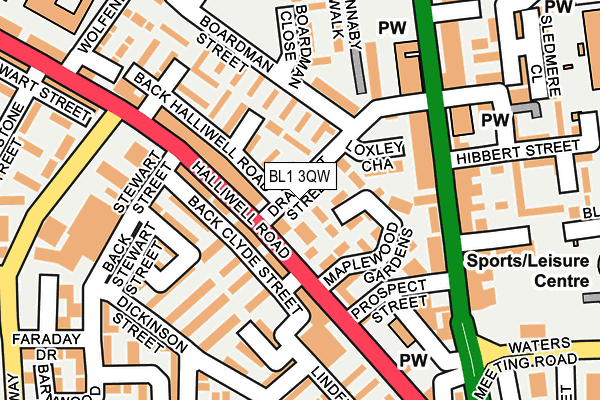BL1 3QW map - OS OpenMap – Local (Ordnance Survey)