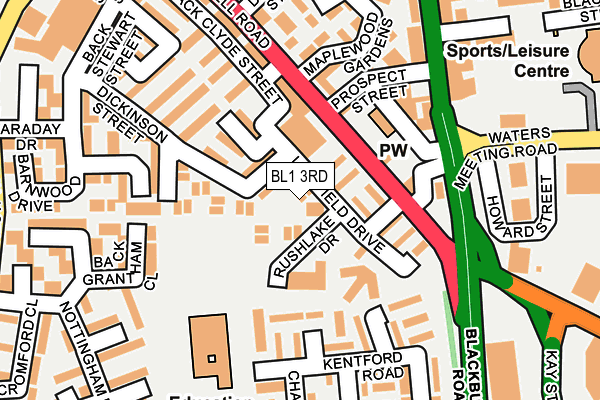 BL1 3RD map - OS OpenMap – Local (Ordnance Survey)