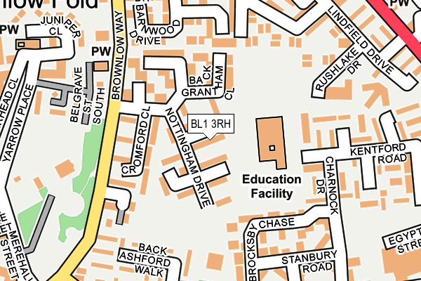BL1 3RH map - OS OpenMap – Local (Ordnance Survey)