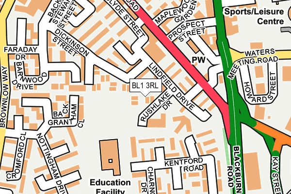 BL1 3RL map - OS OpenMap – Local (Ordnance Survey)