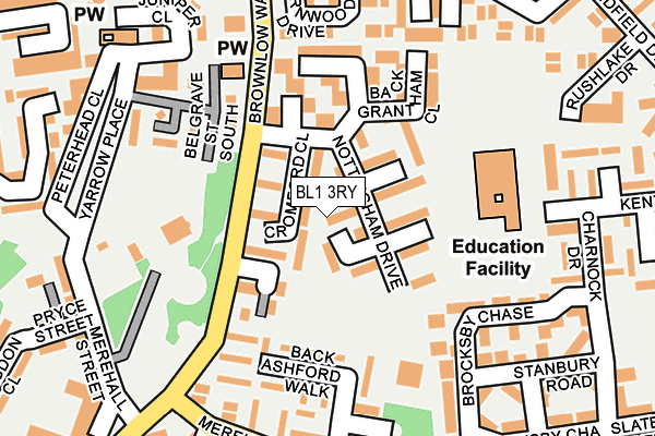 BL1 3RY map - OS OpenMap – Local (Ordnance Survey)