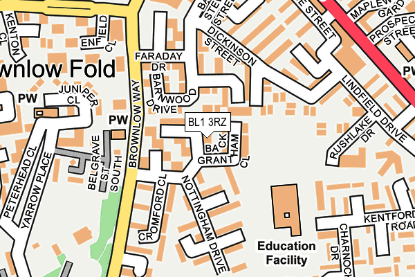 BL1 3RZ map - OS OpenMap – Local (Ordnance Survey)