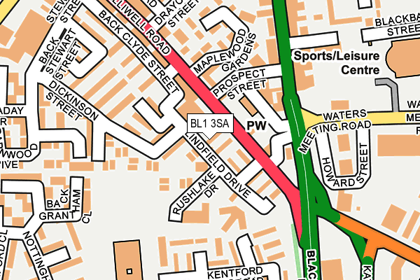 BL1 3SA map - OS OpenMap – Local (Ordnance Survey)