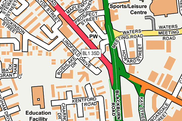 BL1 3SD map - OS OpenMap – Local (Ordnance Survey)