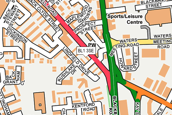 BL1 3SE map - OS OpenMap – Local (Ordnance Survey)